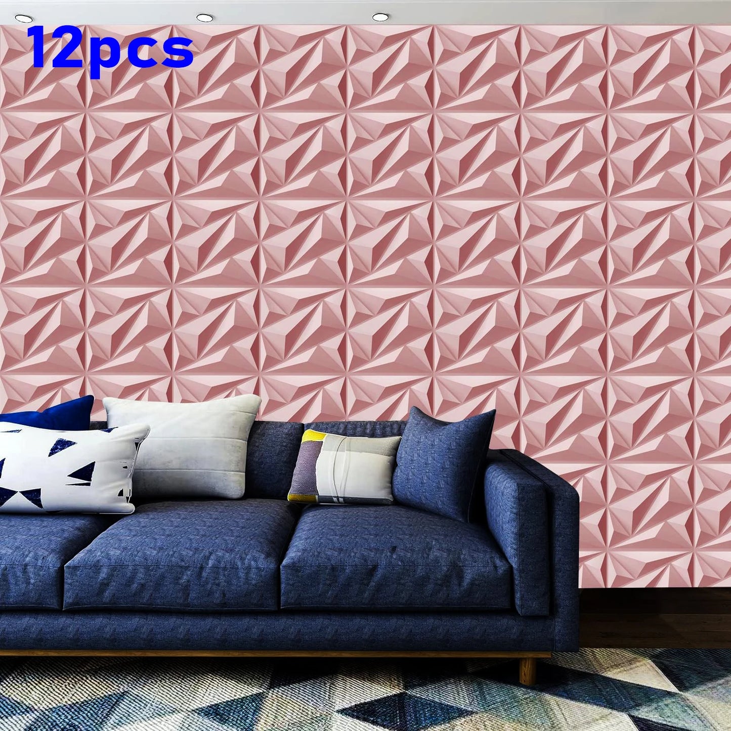KUUJOJO 3D textured wall panel for indoor wall decoration, suitable for living room, hall, bedroom, hotel, office, send tape