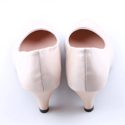 Shoes Ladies Pumps Medium Heel Nude Sexy High Heels Weeding Shoes Women Office Work White Pumps Party Shoes.