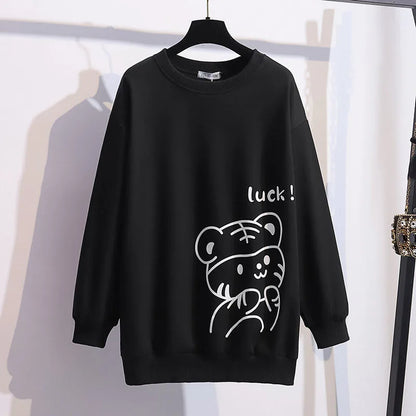 170Kg Plus Größe frauen Büste 170cm Frühling Herbst Lose Oansatz Langarm Cartoon Print Sweatshirts 6XL 7XL 8XL 9XL 10XL 11XL.