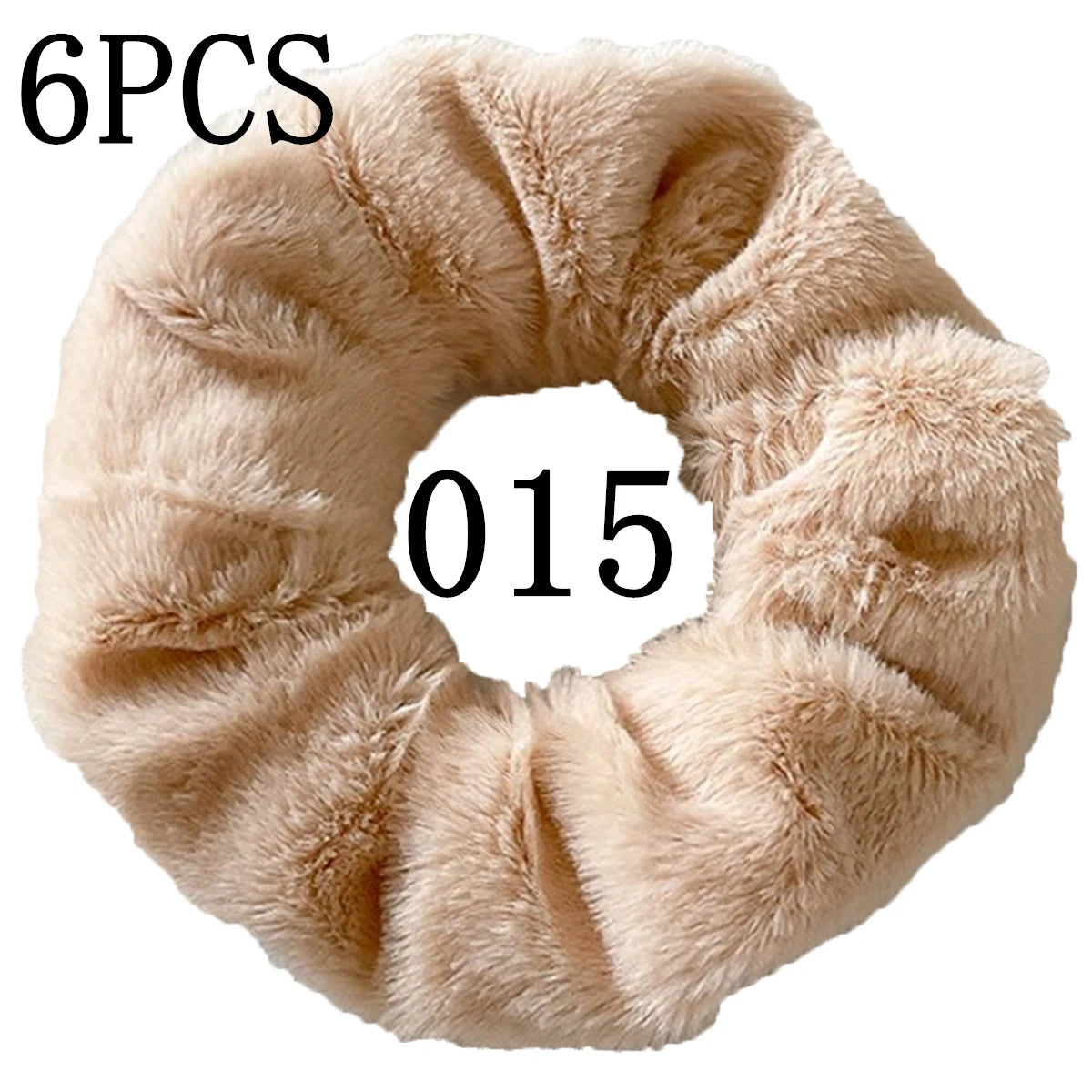 6pc Hair Scrunchies Furry Elastic Band Women Girl Ponytail Holder Rubber Ties Accessories Plush Faux Fur Soft Chiffon Headband.