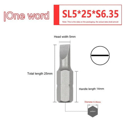 1 Zoll sl3 sl5 sl7 Schlitz schrauben dreher Bit Set s2 Stahl 6,35 Zoll mm Sechs kant schaft Elektro schrauben dreher Bits für Elektro werkzeuge