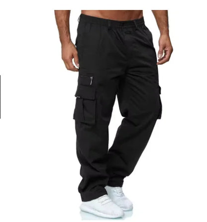 Men's Cargo Pants Sweatpants Outdoor Loose Straight Long Trousers Summer Casual Multi-Pocket Durable Workwear Male Trousers.