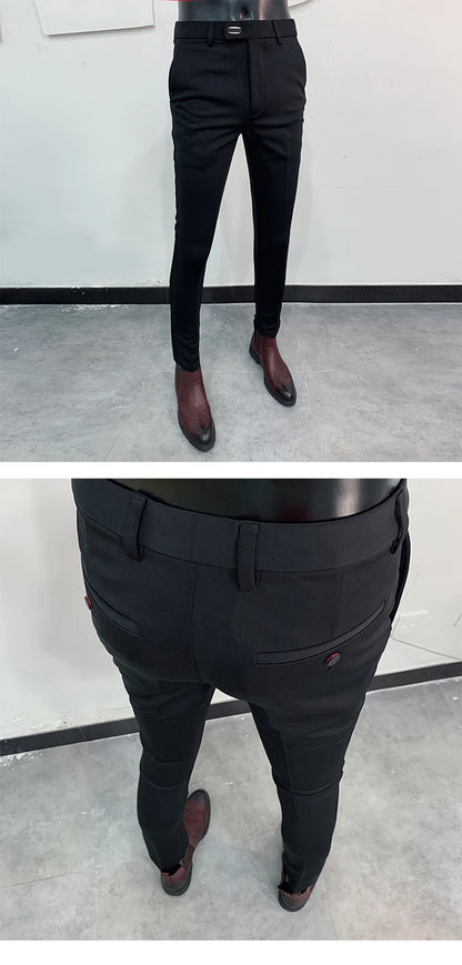 Men Suit Pants Formal Trousers Stretch Slim Pantalone Hombre Calça Masculina Solid Color Casual Dress Pants Fashion Men Clothing