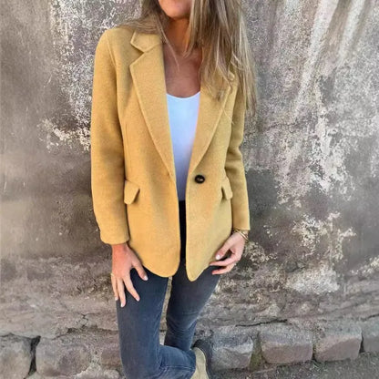 2025 neue Mode Herbst und Winter frauen Mäntel und Jacken Casual Button-Down Einfarbig Wolle Blazer frauen Kleidung.