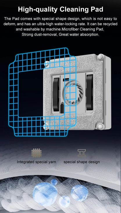 ABIR WD8 Robot Window Vacuum Cleaner,Dual Water Spray,Laser Sensor,Smart Home Glass Wall Wet Dry Cleaning ,APP&Remote Control