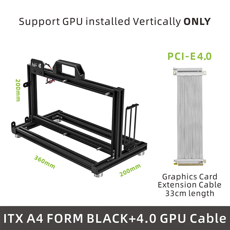 METALFISH Aluminum ITX A4 Open Frame MINI Case Support MINI-ITX Mainboard GPU Vertically 240Liquid Cooler Gamer DIY Cabinet.