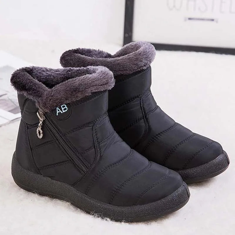 Snow Women Boots Comfortable Women's Boots Waterproof Women Shoes Zipper Shoes Woman Soft Fur Women's Winter Boots Botas Mujer.