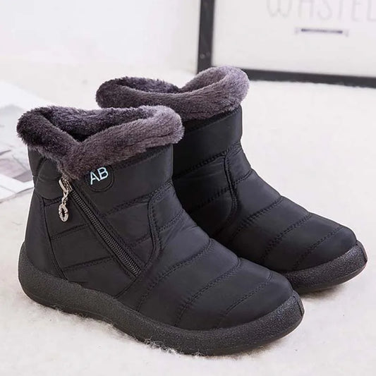Snow Women Boots Comfortable Women's Boots Waterproof Women Shoes Zipper Shoes Woman Soft Fur Women's Winter Boots Botas Mujer.