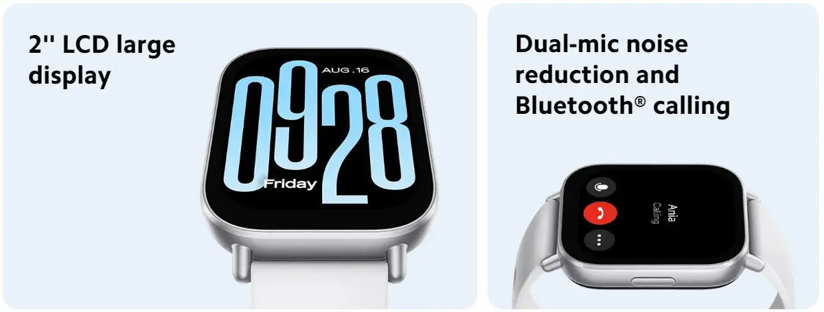 Xiaomi Redmi Watch 5 Active Smart Watch, Bluetooth Call, 2" LCD Display, All Day Heart Rate Blood Oxygen Monitoring Smartwatch.