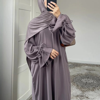 Ramadan Eid Plain Black Abaya Dubai Women drawstring Islam Muslim Maxi Kaftan Dress Kebaya Caftan Marocain Robe Femme Musulmane.
