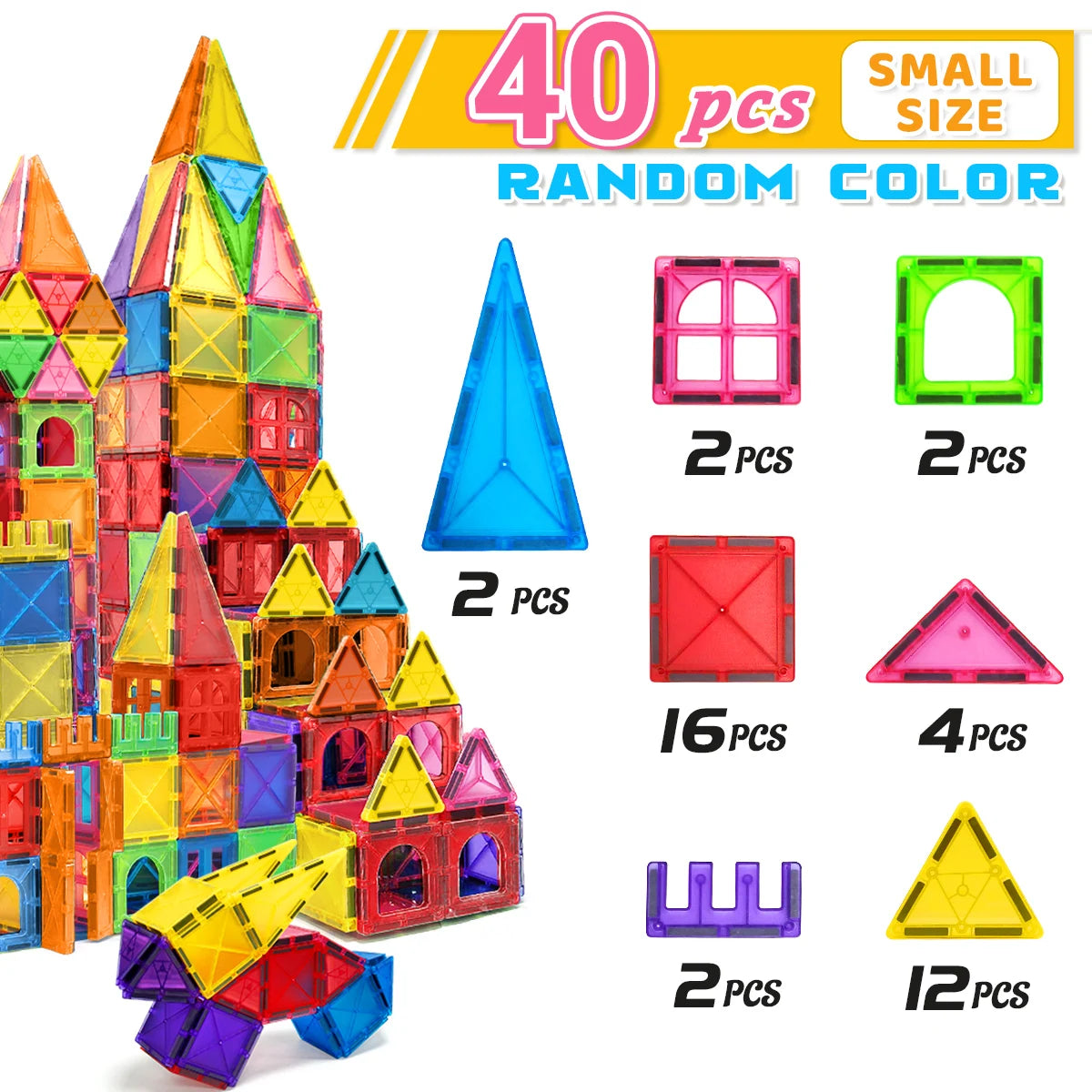 40/64/100PCS Magnetic Building Blocks Montessori  Educational Constructor Toys Set For Kids Game For Boys Girl Gifts.