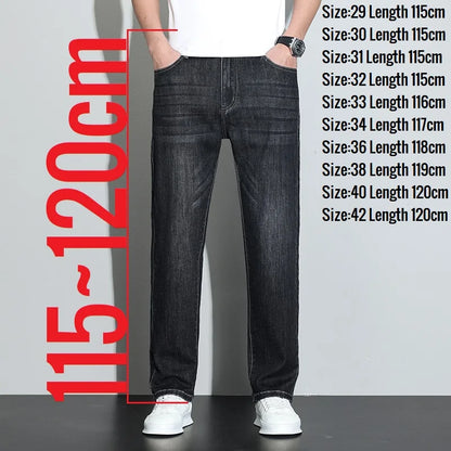 190 cm 200 cm hohe Jeans für Herren, gerade, normale Passform, Denim-Hose, männlich, Teeneeger, Stretch, extra lang, Länge 110, 115 cm, 120 cm, verlängert
