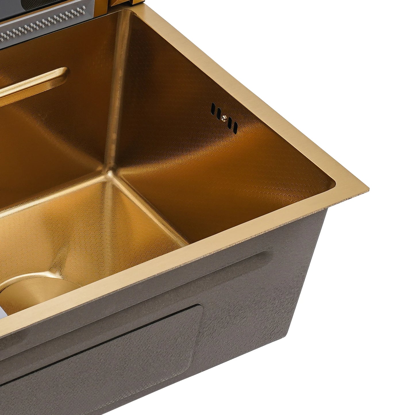 Gold 1/2" Multifunktionale digitale Wasserfallspüle Wasserfall-Küchenspüle Digitalanzeige Vielseitige Bars, Balkone Spüle