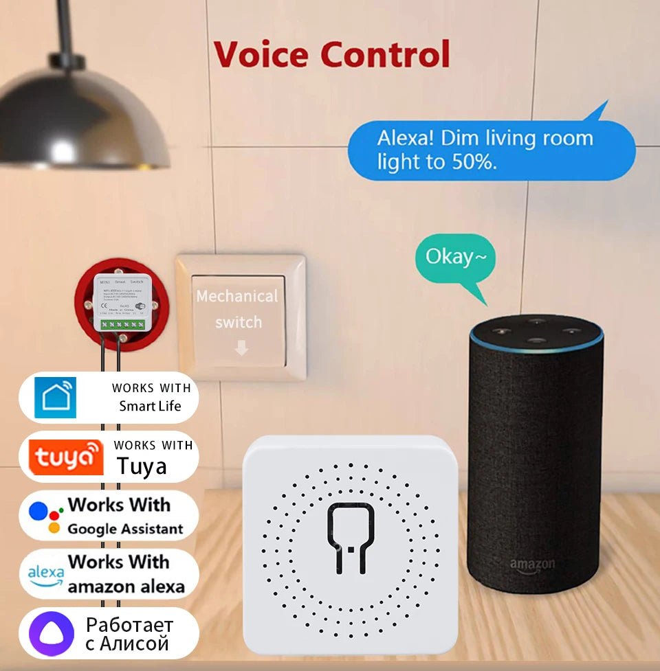 16A 20A Tuya WiFi Smart Switch 2-Wege-Steuerung Mini Smart Breaker Arbeit mit Smart Life Alexa Google Home Alice.