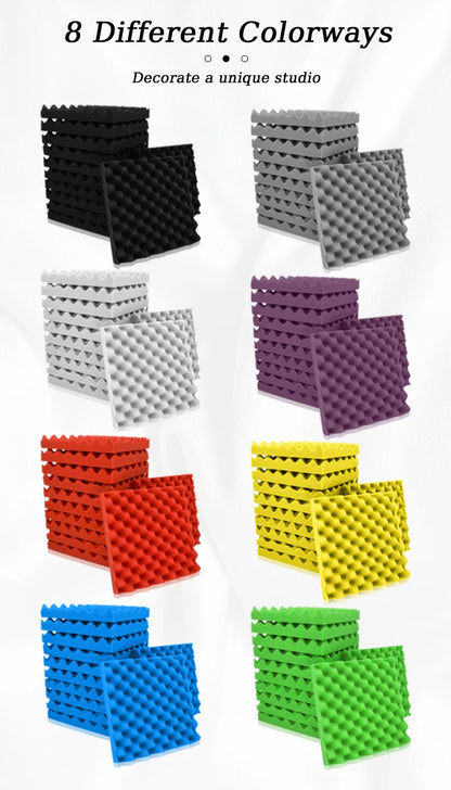 TOUO 6-48 Pack Acoustic Panels Sound Proof Foam Panels Wall Soundproofing Acoustic Foam Panels  Flame Retardant