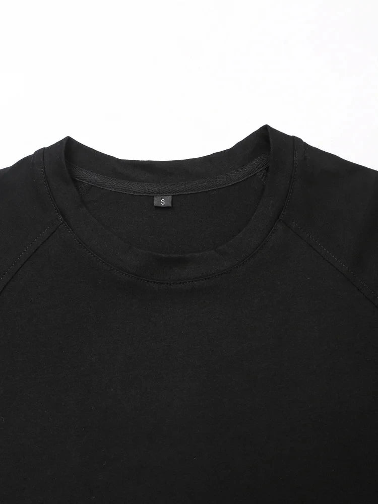 HH Women Casual Sport Pant Suit Vintage Solid Short Sleeve O Neck T-Shirt + Drawstring Jogging Pants Woman Commuting Sets.