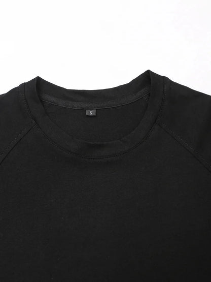 HH Women Casual Sport Pant Suit Vintage Solid Short Sleeve O Neck T-Shirt + Drawstring Jogging Pants Woman Commuting Sets.