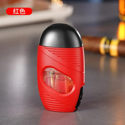 Mini Powerful Windproof Refillable Igniter Butane Gas Turbine Blue Jet Flame Torch Lighter Kitchen Gas Stove Cigar Punch Tool.