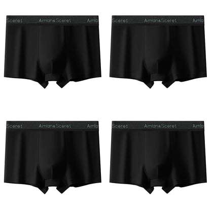 4Pcs Männer Unterwäsche Sportliche Boxer Plus Größe Jugend Boxer Shorts Bequeme Atmungsaktive Flache Hosen männer Quadratische Höschen Slip geschenk
