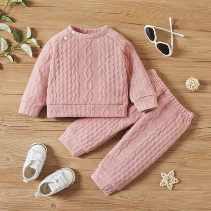 7 farben Neugeborenen Baby Mädchen Jungen Kleidung Set Einfarbig Lange Ärmel Top + Hosen 2PCS Outfits Freizeit Sport herbst & Winter Kostüm.