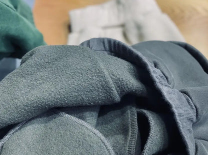 Autumn/Winter 150kg American Retro Cuffed Casual Trousers Men's Korean Slimming Patchwork Fleece-lined Harem Trousers Sweatpants.