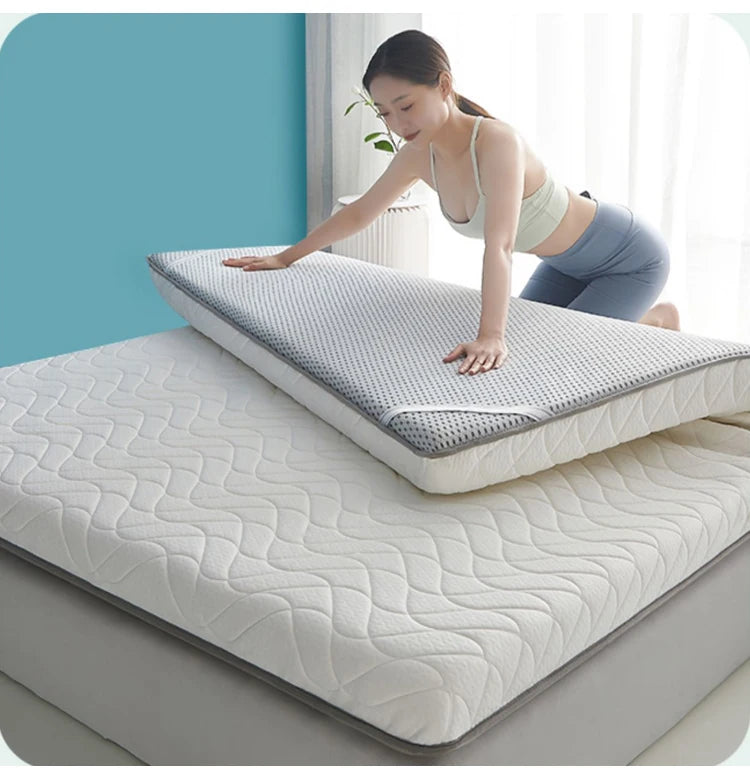 Matratze aus Sojabohnenfaser, Bodenmatte, faltbar, Tatami-Matte mit langsamer Rückfederung, 4/7 cm Dicke, King Twin, Queen-Size-Latex-Schwammbettprodukt