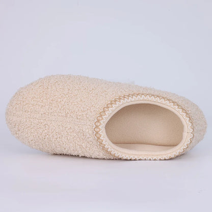 Comwarm Women's Fur Indoor Slippers Polar Fleece Flat Shoes Winter Fuzzy Slippers For Ladies Warm Cozy Shearling House Slippers.