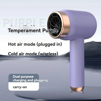 Wireless charging hair dryer for household use, high-speed negative ion hair dryer, high-power bladeless hair care, quick drying