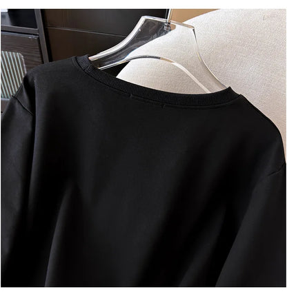 170kg plus size Damen büste Frühling Herbst Winter lose O-Neck Sweatshirt Langarm lässig Top 6xl 7xl 8xl 9xl 10xl 11xl