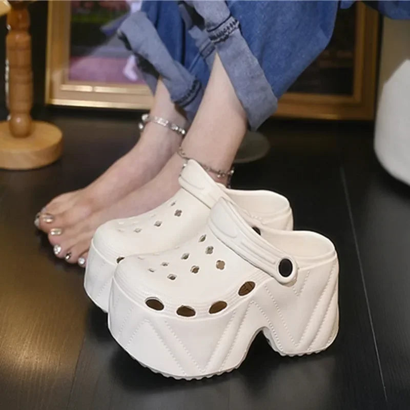 Women's Slippers 9CM High Platform Garden Fashion Clogs Shoes Women's Slippers Thick Bottom EVA Sandals Summer Girls Slippers