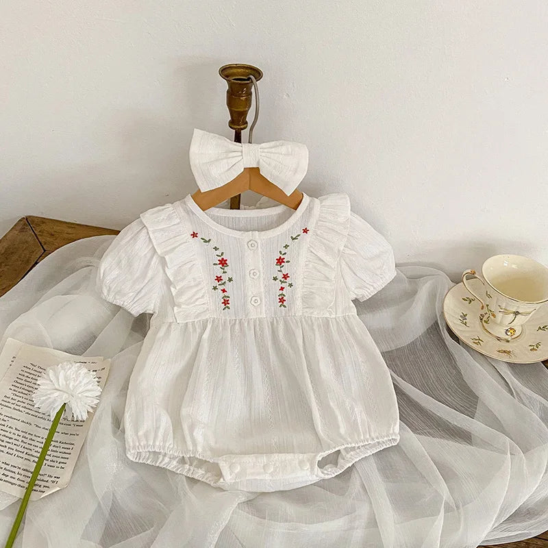MILANCEL Sommer Baby Kleidung Kleinkind Girs Ein Stück Stickerei Body.