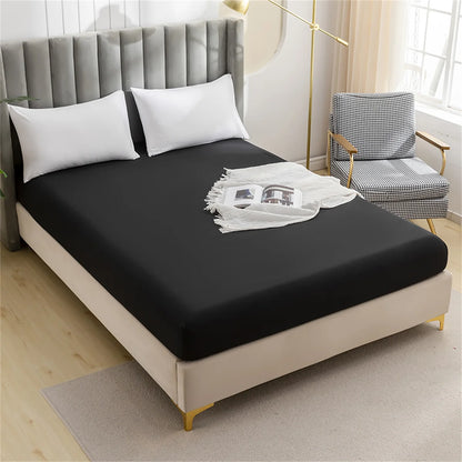 Kuup Safe Waterproof Mattress Protector Soft Comfortable Breathable Solid Color Fitted Bedding Cover No Pillowcases Included.