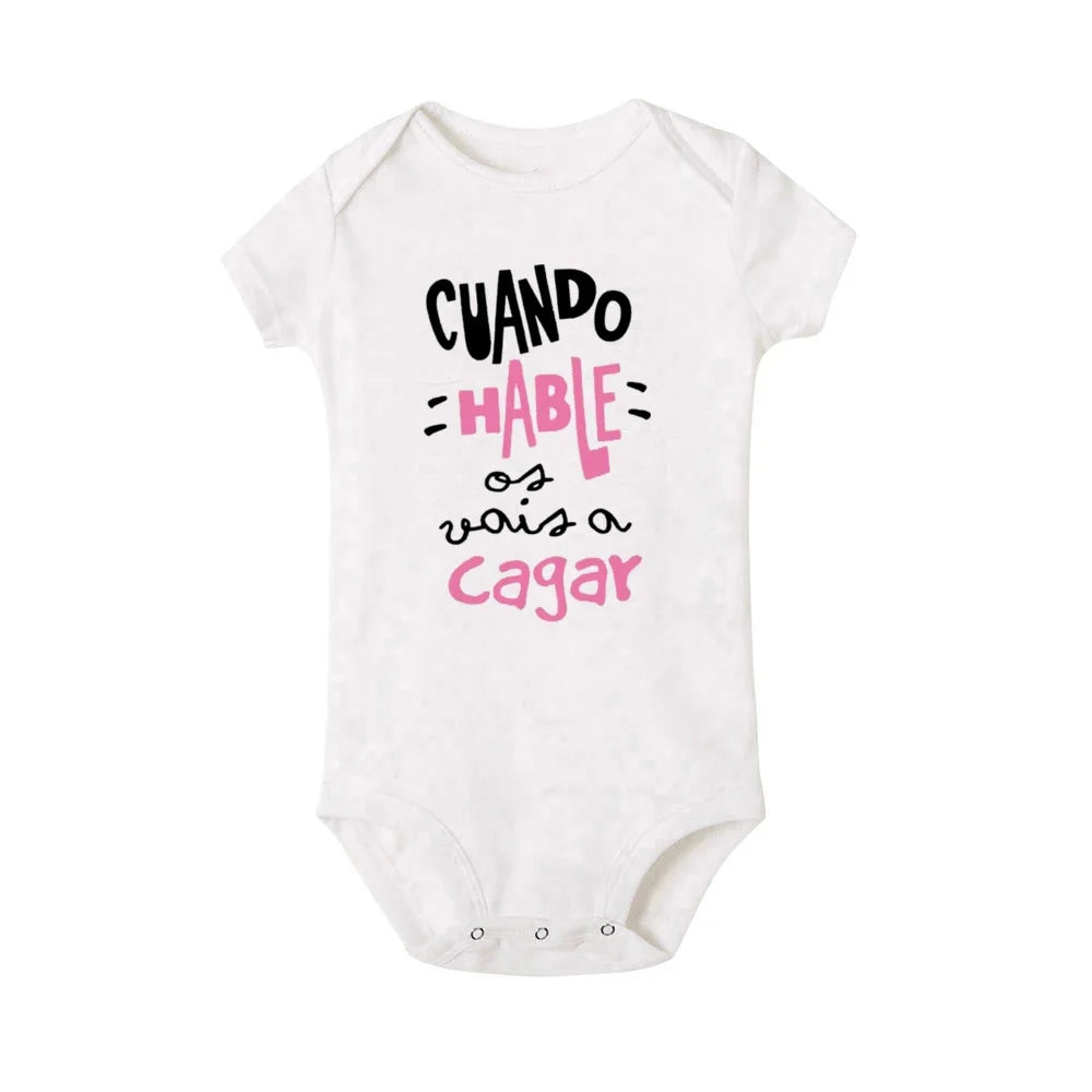 When I Talk You Mess Up The Gift Print Baby Strampler Säuglingsbodysuit Baby Niedliche Kleidung Neugeborene Kurzarm Bodys Kleinkind Geschenk