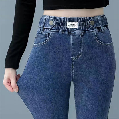 Pencil Jeans Women Spring Fall High Waist Skinny Denim Pants New Korean Casual Stretch Vaqueros Vintage Leggings Kot Pantolon.