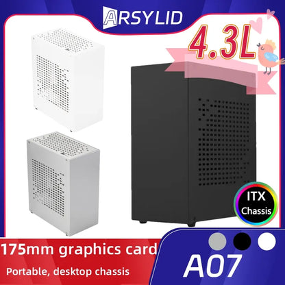 All Aluminum 2.0mm HTPC Mini ITX A4 Chassis Game Computer Support Graphics Card RTX2070 I5 Discrete Display Case K39 A07 A39.