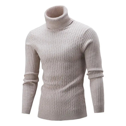 Turtleneck Pullovers Sweaters Men 2020 Autumn Winter Solid Color Long Sleeve Knitting Sweater Thickening Men's Bottoming Shirt.