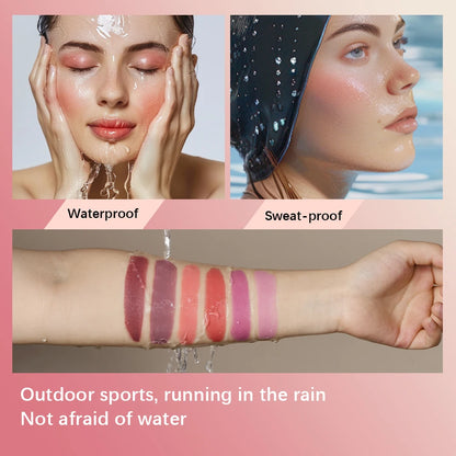 Magic Blush Stick 3-in-1 Cheek Lip Tinted Moistured Blush Stick Silky Brighten Blush Cream Blusher Cosmetics Tubes Matte Contour.