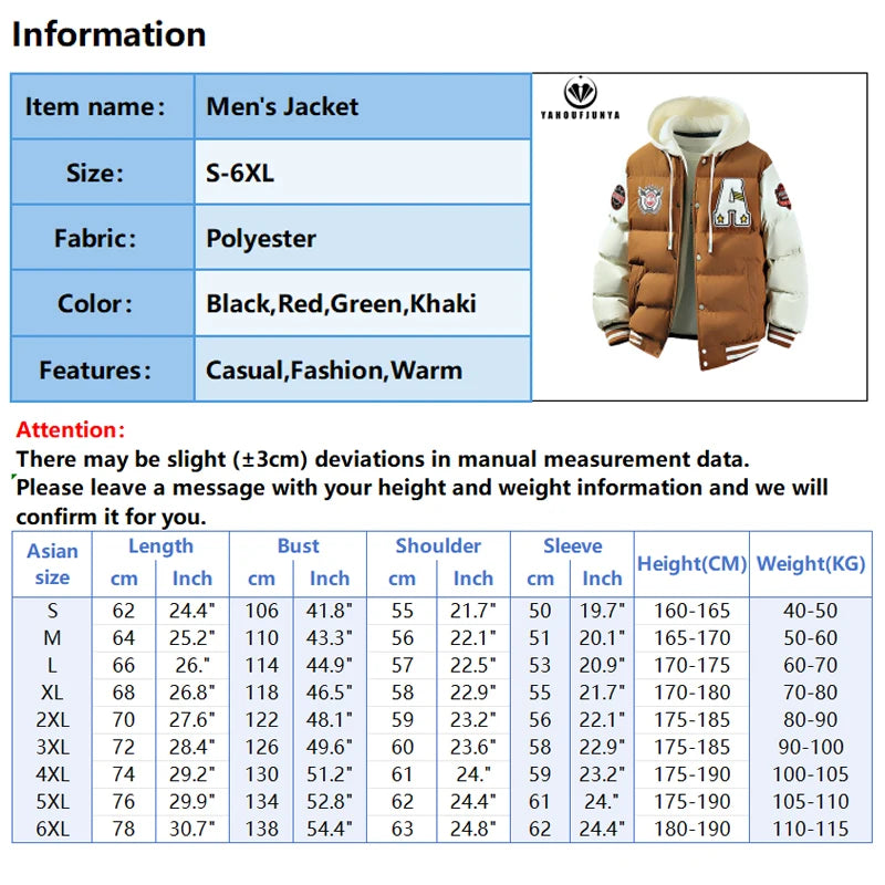 2025 New Winter Men Outdoor Windbreak Warm Travel Jacket Men Autumn Hooded Casual Fashion Sport Brand Loose Jacket Male Coat Top.