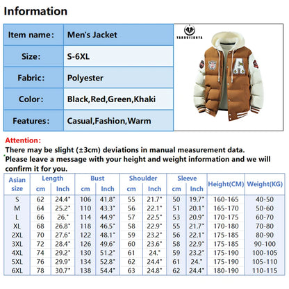 2025 New Winter Men Outdoor Windbreak Warm Travel Jacket Men Autumn Hooded Casual Fashion Sport Brand Loose Jacket Male Coat Top.