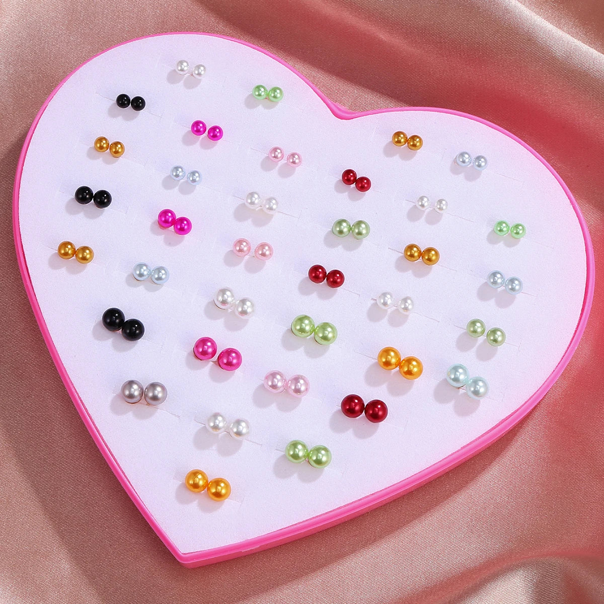 Multicolor 36Pairs Cartoon Hypoallergenic Plastic Stud Earrings Set For Women Girl Cute Animal Flower Ear Wedding Gifts Jewelry