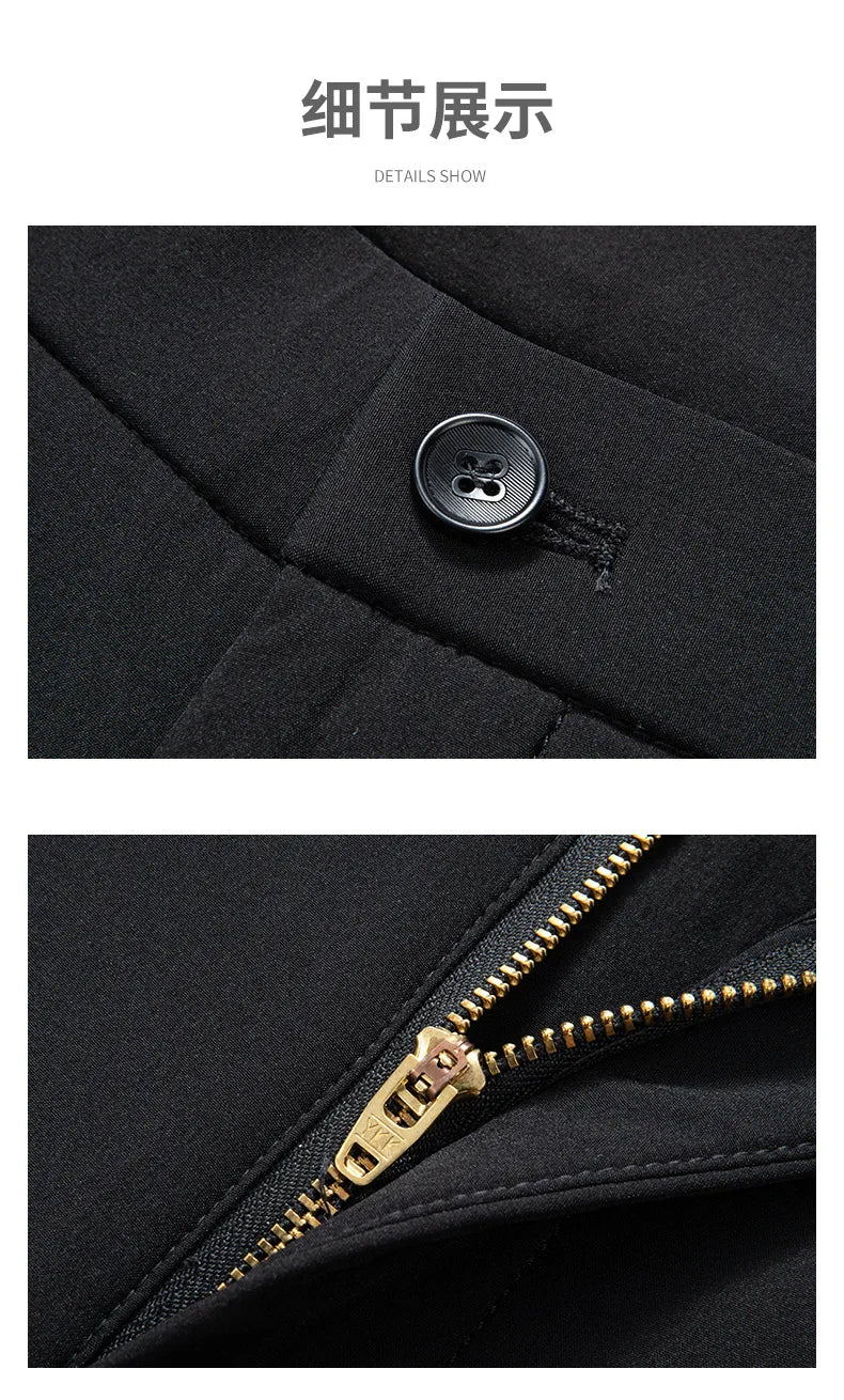 Men's Winter Formal Down Pants Goose Feather Warm Trousers Business Suit Pants for Man  calca termica masculina inverno PT-597