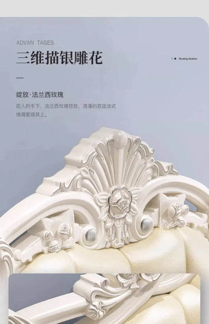 Weißes hohes Doppelbett mit Schubladen, schlichtes rosa nordisches italienisches 180 x 200 cm großes Luxusbett, moderne Mädchenvilla, Cama-Hochzeitsmöbel