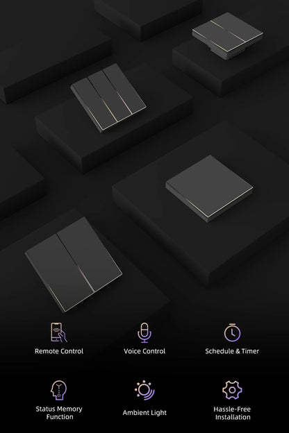 AVATTO Tuya Zigbee/WiFi Smart Lichtschalter mit Neutralleiter, Tasten-Rebound-Schalter mit Umgebungslicht-Unterstützung Alexa Google Home.