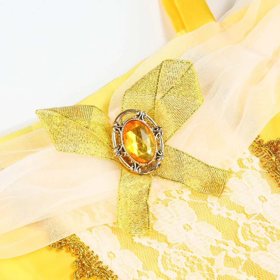 Belle Cosplay Prinzessin Kleid Mädchen Geburtstag Charme Kostüm Kinder Karneval Party Bühne Leistung Vestido Kinder Disguise Kleid.