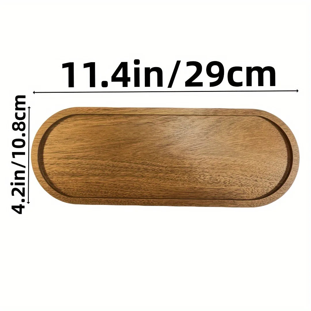Japanese Style Wooden Tea Coffee Tray Fruit Dessert Candy Plate Wood Decorative Bread Snack Cake Food Dish Trays Tableware.
