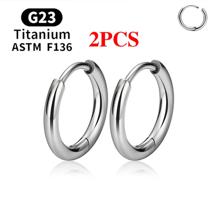 2/20PCS G23 Titanium Earring Hoop CZ Hinged Segment Round Nose Ring for Women Ear Tragus Cartilage Helix Daith Piercing Jewelry.