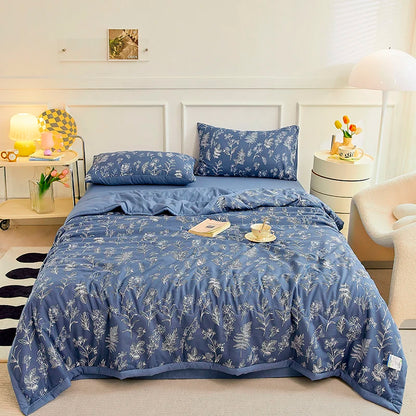 1pc Thin Duvet for Summer Quilt Single/Double/Queen Size Comforter Printed Blanket Home Soft Bedspread edredones (No Pillowcase).