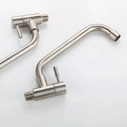 Kitchen Faucet Stainless Steel Wall mounted Single Cold Water Faucet Lower Curve Faucet Wall Sink Water Tap Premium Quality