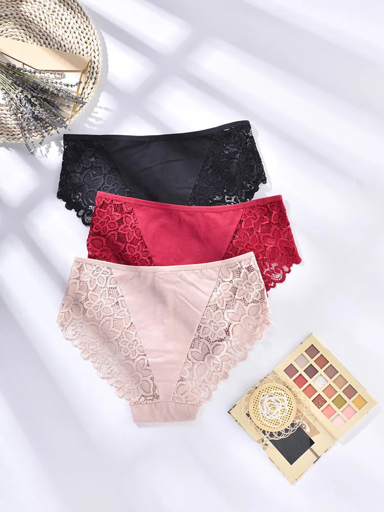 1XL-4XL Plus Size Women Briefs Panties High Waist Sexy Lingerie Hollow Out Underpanties Comfortable Underwear 80-140kg.