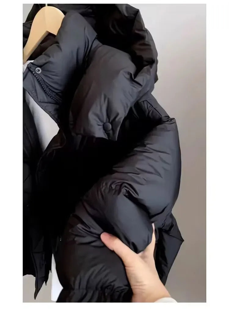 2023 neue Winter Puffer Jacke Frauen Mode Mit Kapuze Unten Baumwolle Mantel Weibliche Lose Beiläufige Warme Parkas Oberbekleidung.
